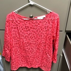 Loft lace pink blouse small